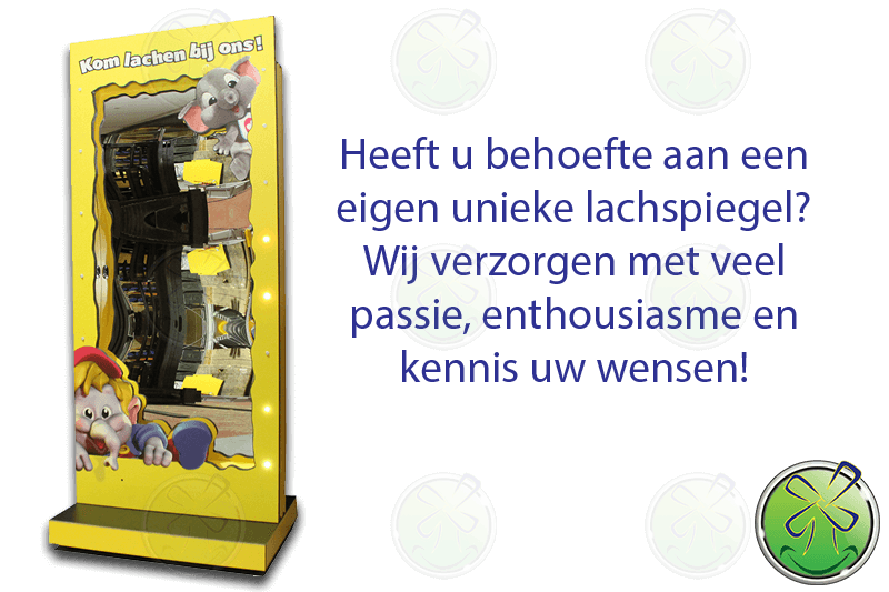 Maatwerk lachspiegels voor Intertoys, heeft u ook een maatwerkwens? Schroom niet en neem contact op met ons!
