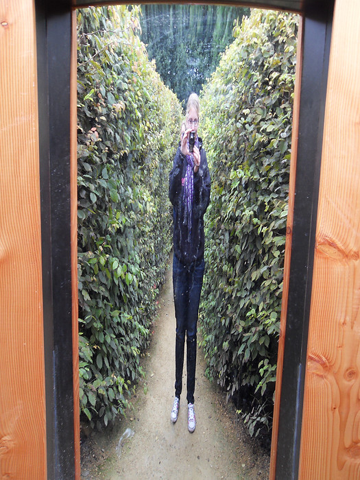 Selfies in our laughing mirrors at the three country point!