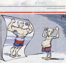 Karikatur mit Lächelnspiegel  Karikatur mit Lächelnspiegel